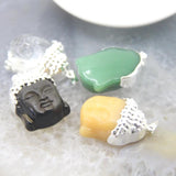 Buddha Head Pendant Natural Stone Necklace DIY Jewelry Women