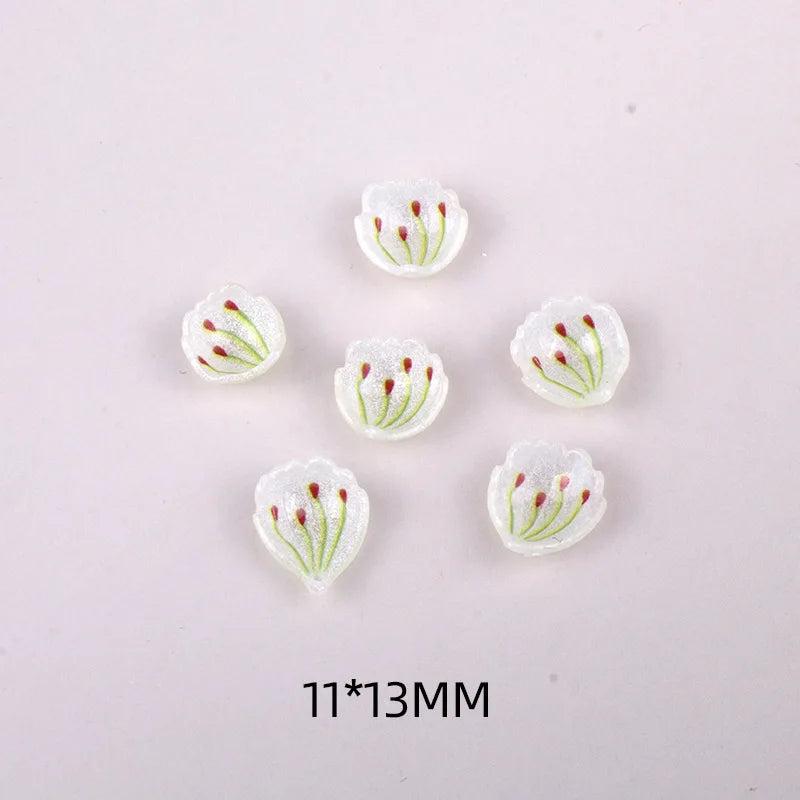 10 PCS Acrylic Petals Charms Pendant For Hairwear Earring Accessories DIY