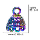20pcs Rainbow Lampshade Lace Bead Caps Charms Pendant DIY Jewelry Making