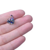 20pcs Rainbow Lampshade Lace Bead Caps Charms Pendant DIY Jewelry Making