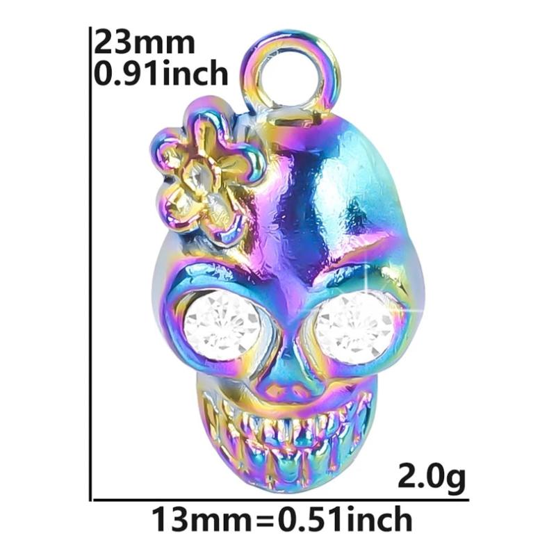 10PCS/Lot Crystal Charms Alloy Skull Pendant DIY Jewelry Making Supplies