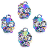 10PCS/Lot Crystal Charms Alloy Skull Pendant DIY Jewelry Making Supplies