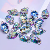 10PCS/Lot Crystal Charms Alloy Skull Pendant DIY Jewelry Making Supplies