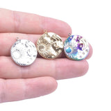5pcs Stainless Steel Round Plaque Charms for Earring Making