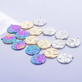 5pcs Stainless Steel Round Plaque Charms for Earring Making