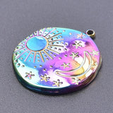 5pcs Stainless Steel Round Plaque Charms for Earring Making
