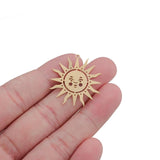 4Pcs Brass Sun Moon Charms Celestial Pendants Diy Jewelry Making