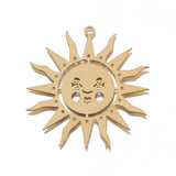 4Pcs Brass Sun Moon Charms Celestial Pendants Diy Jewelry Making