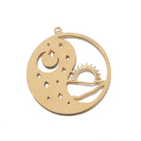 4Pcs Brass Sun Moon Charms Celestial Pendants Diy Jewelry Making