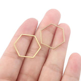 10Pcs Stainless Steel Triangle Round Charms for DIY Jewelry Making