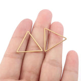 10Pcs Stainless Steel Triangle Round Charms for DIY Jewelry Making