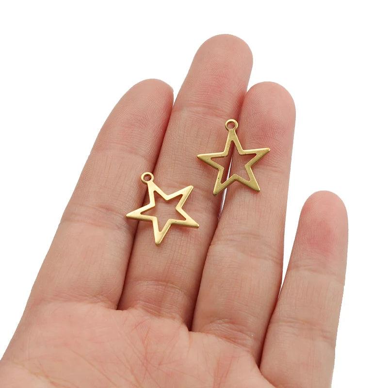 50pcs 17x18mm Brass Pentagram Charms Pendant for DIY Jewelry Making Crafts