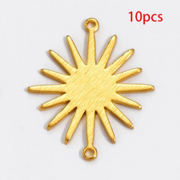 Brass Double-hung Sunflower Pendant for Jewelry Making