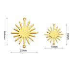 Brass Double-hung Sunflower Pendant for Jewelry Making