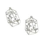 Geometric Crystal Charm Pendant DIY Jewelry 51x23mm