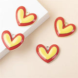 10 Pcs Red Yellow Double Love Alloy Charms Pendants DIY Women Jewelry Making