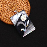 Natural Shell Pendant Tree Flower Print Vintage DIY Necklace Charm Accessories