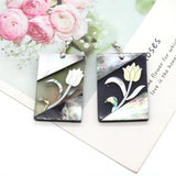 Natural Shell Pendant Tree Flower Print Vintage DIY Necklace Charm Accessories