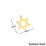 Hexagram Stainless Steel Pendant for Necklace Keychain DIY Jewelry
