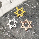 Hexagram Stainless Steel Pendant for Necklace Keychain DIY Jewelry