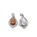 1 Pc Natural Stone Water Drop Shape Pendant Necklace