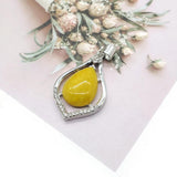 1 Pc Natural Stone Water Drop Shape Pendant Necklace