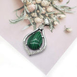 1 Pc Natural Stone Water Drop Shape Pendant Necklace
