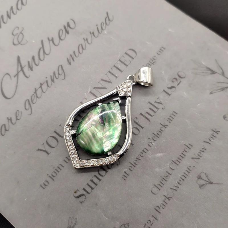 Natural Stone Water Drop Shape Pendant Vintage Ladies Necklace