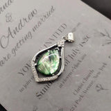 Natural Stone Water Drop Shape Pendant Vintage Ladies Necklace