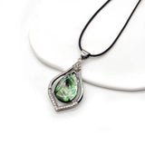 Natural Stone Water Drop Shape Pendant Vintage Ladies Necklace
