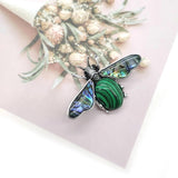 Dragonfly Shape Natural Stone Pendant Necklace Brooch