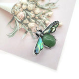 Dragonfly Shape Natural Stone Pendant Necklace Brooch