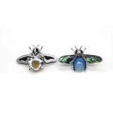 Dragonfly Shape Natural Stone Pendant Necklace Brooch