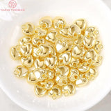 6PCS 10x12MM Brass Heart Charm Pendants DIY Jewelry Findings