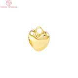 6PCS 10x12MM Brass Heart Charm Pendants DIY Jewelry Findings
