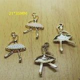 10pcs Ballet Girls Enamel Charm for DIY Jewelry Making