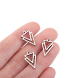 Stainless Steel Double Triangle Charms Pendant for DIY Jewelry Making
