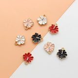 20pcs Flower Charms Drop Oil Charm Plant Pendant for DIY Bracelet Necklace