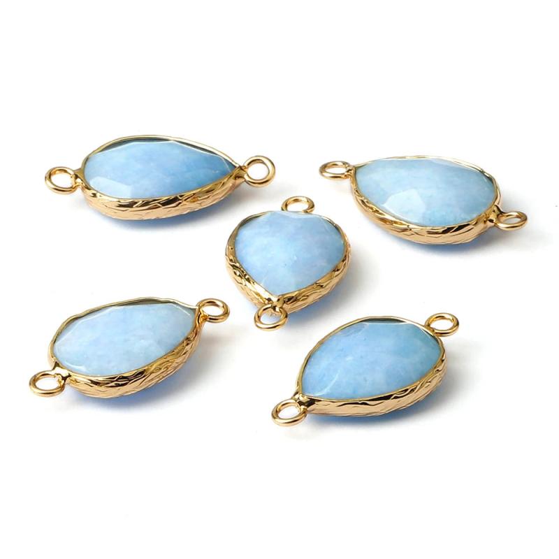 5Pcs Stone Water Drop Necklace Pendants for Jewelry Making