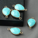 5Pcs Stone Water Drop Necklace Pendants for Jewelry Making