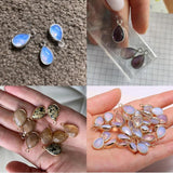 5Pcs Stone Water Drop Necklace Pendants for Jewelry Making
