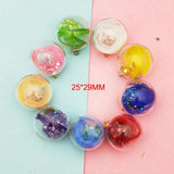 10pcs Feather Rhinestone Ball Charms Glass Pendants Fit Earring Hair Jewelry