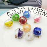 10pcs Feather Rhinestone Ball Charms Glass Pendants Fit Earring Hair Jewelry