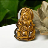 Hand Polished Kwan-yin Tiger-Eye Pendant