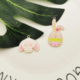 10pcs Rabbit Charms Enamel Charm Pendants Jewelry Making YZ767