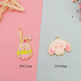 10pcs Rabbit Charms Enamel Charm Pendants Jewelry Making YZ767