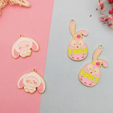10pcs Rabbit Charms Enamel Charm Pendants Jewelry Making YZ767