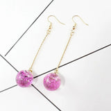 10pcs 16*16mm Crystal Glass Dried Flowers Ball Charms Earring Pendant