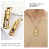 Stainless Steel Cremation Urn Pendant Perfume Vial Glass Tube