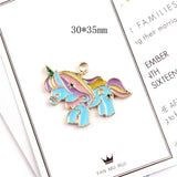 10 Unicorn Enamel Charms Bracelet Pendant Rainbow DIY Earring YZ136